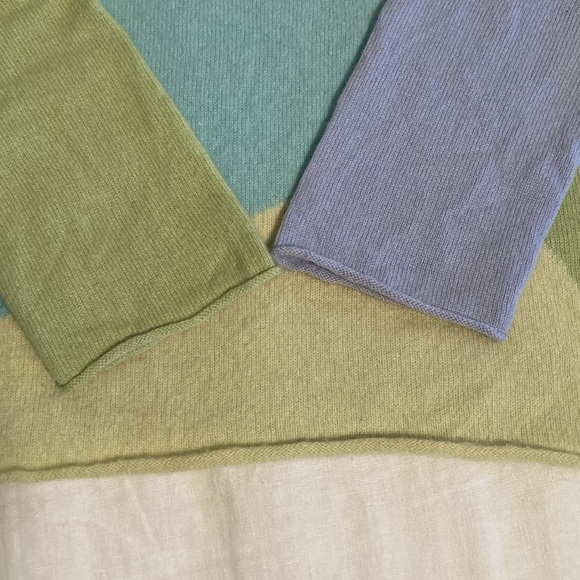 Talbots pure cashmere cowl neck colorblock sweater L - Picture 8 of 13